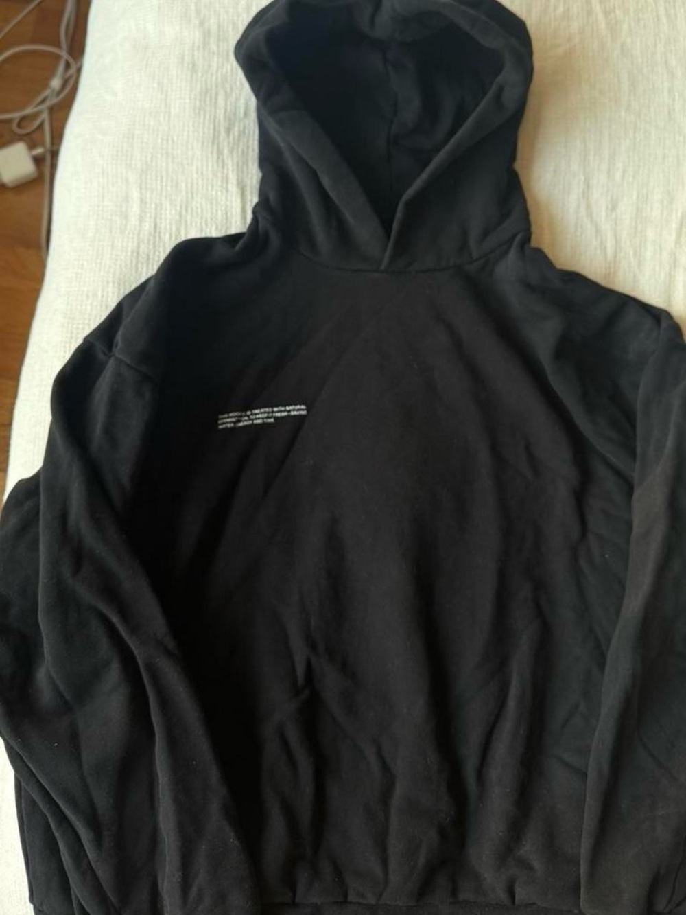 Pangaia Black Hooded Sweatshirt - medium